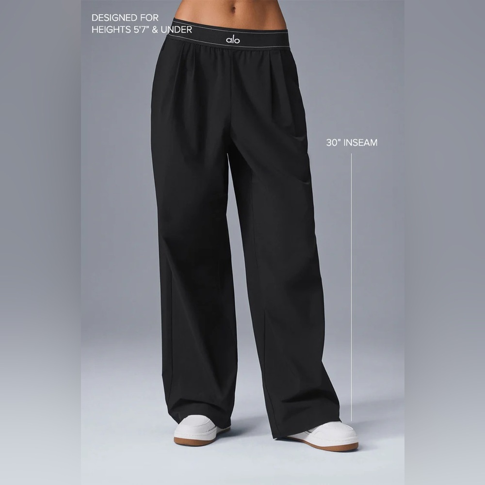 ALO Yoga Black Relaxed-Fit Trousers